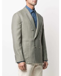 Blazer croisé vert menthe Brunello Cucinelli