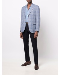 Blazer écossais bleu clair Zegna