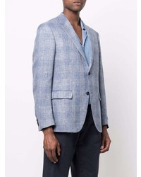 Blazer écossais bleu clair Zegna