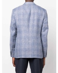 Blazer écossais bleu clair Zegna