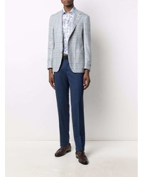 Blazer écossais bleu clair Canali