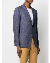 Blazer écossais bleu marine Lardini