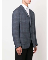 Blazer écossais bleu marine Zegna