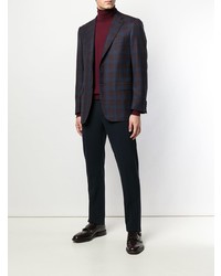 Blazer écossais bleu marine Brioni