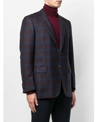 Blazer écossais bleu marine Brioni