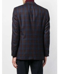 Blazer écossais bleu marine Brioni