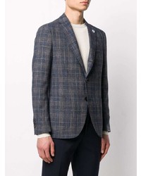 Blazer écossais bleu marine Lardini