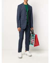 Blazer écossais bleu marine Comme Des Garcons Homme Plus