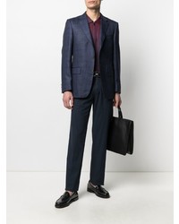 Blazer écossais bleu marine Canali