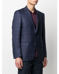 Blazer écossais bleu marine Canali