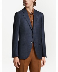 Blazer écossais bleu marine Zegna