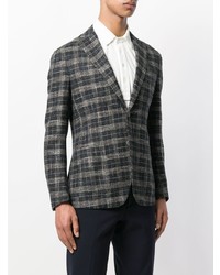 Blazer écossais bleu marine Bagnoli Sartoria Napoli