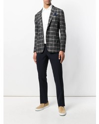 Blazer écossais bleu marine Bagnoli Sartoria Napoli