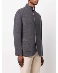 Blazer écossais bleu marine Brunello Cucinelli