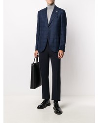 Blazer écossais bleu marine Lardini