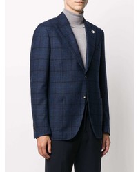 Blazer écossais bleu marine Lardini