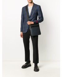 Blazer écossais bleu marine Isaia