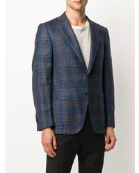 Blazer écossais bleu marine Isaia