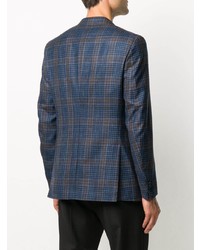 Blazer écossais bleu marine Isaia