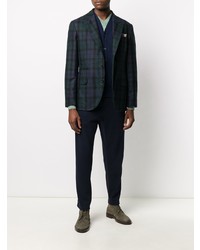 Blazer écossais bleu marine Brunello Cucinelli