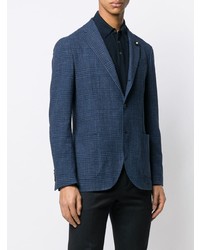 Blazer écossais bleu marine Lardini