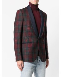 Blazer écossais bordeaux Mauro Grifoni