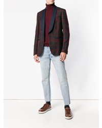 Blazer écossais bordeaux Mauro Grifoni