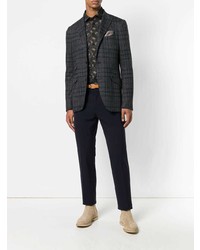 Blazer écossais gris foncé Etro