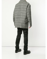 Blazer écossais gris Raf Simons