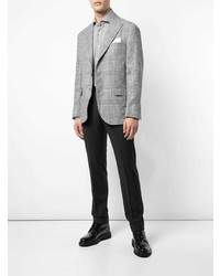 Blazer écossais gris Brunello Cucinelli