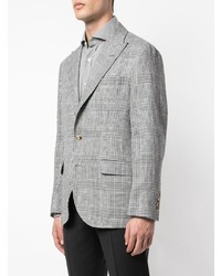 Blazer écossais gris Brunello Cucinelli