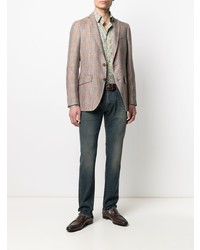 Blazer écossais marron clair Etro