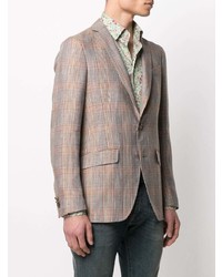 Blazer écossais marron clair Etro