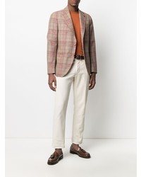 Blazer écossais marron clair Lardini