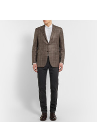 Blazer écossais marron foncé Canali