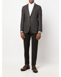 Blazer écossais marron foncé Canali