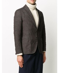 Blazer écossais marron foncé Lardini