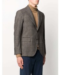 Blazer écossais marron foncé Gabriele Pasini