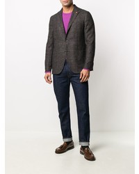 Blazer écossais marron foncé Lardini