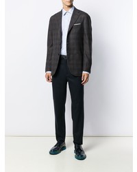 Blazer écossais marron foncé Barba