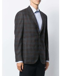 Blazer écossais marron foncé Barba