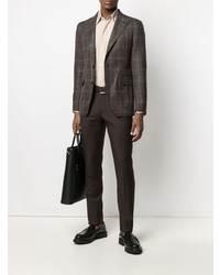 Blazer écossais marron foncé Tagliatore