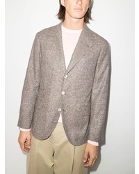 Blazer écossais marron Brunello Cucinelli