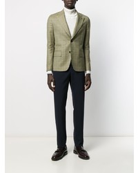 Blazer écossais olive Leqarant