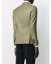 Blazer écossais olive Leqarant