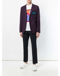 Blazer écossais pourpre foncé Prada