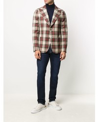 Blazer écossais rouge et blanc Corneliani