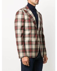 Blazer écossais rouge et blanc Corneliani