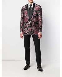 Blazer en brocart à fleurs noir Christian Pellizzari