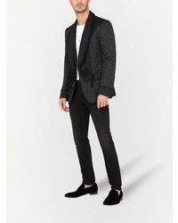 Blazer en brocart imprimé noir Dolce & Gabbana